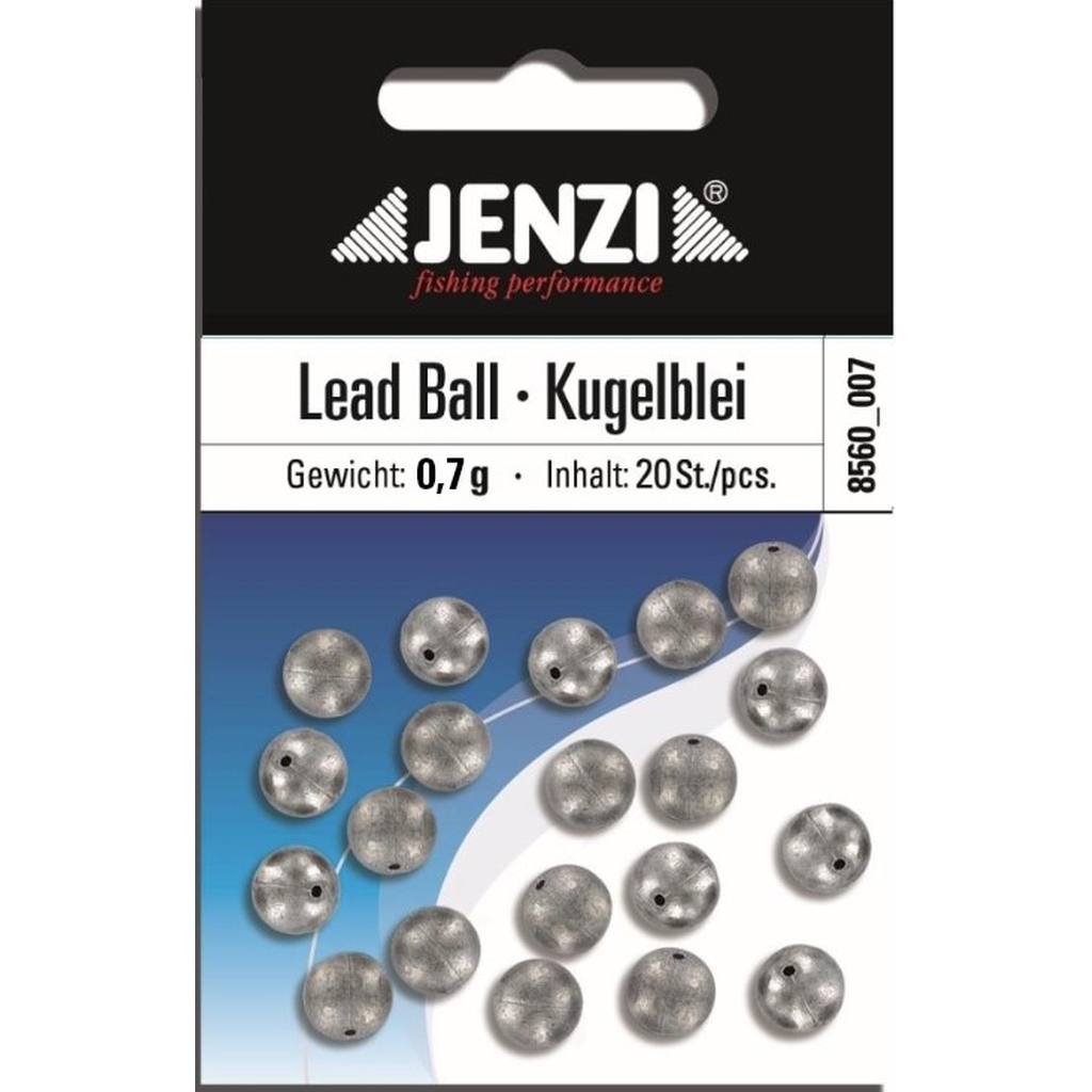 Bleikugeln mit Loch, 0,7 g, 20 Stück, JENZI