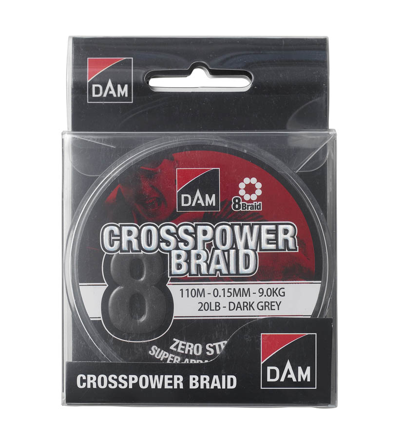 DAM Crosspower 8-Braid Dark Grey 150 m 0,22 mm / 13,5 kg