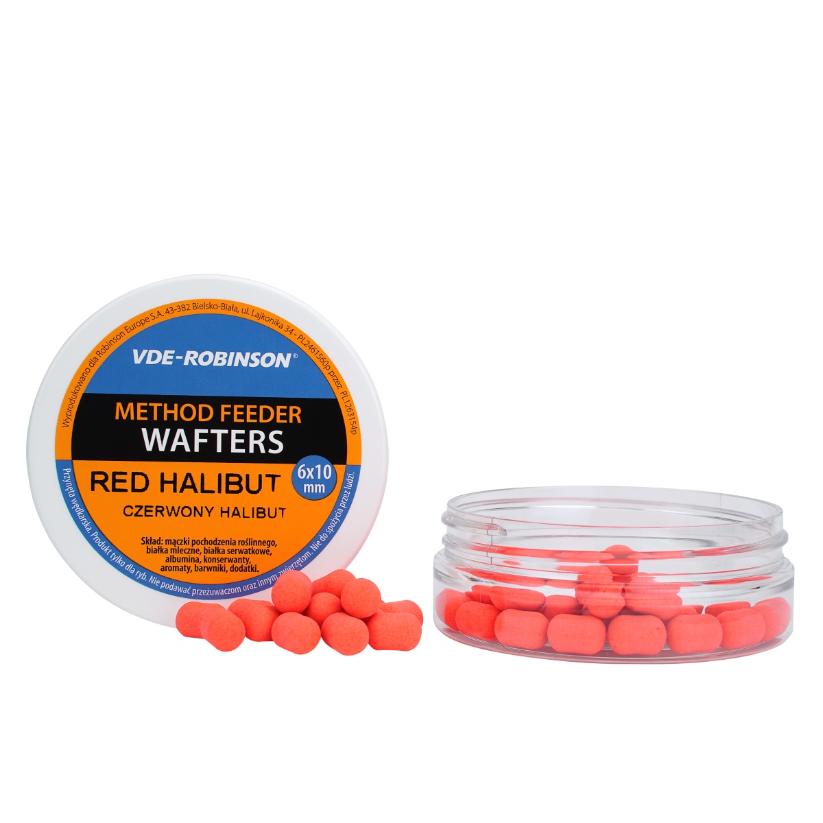 VDE-Robinson Method Feeder  Wafters 6x10mm Red Halibut