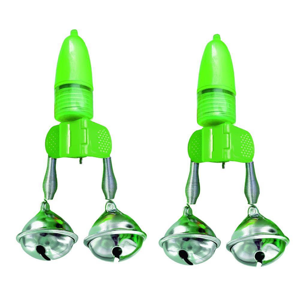 LED Aalglocke grün, 2 Stück, inkl. Batterien, großer Clip