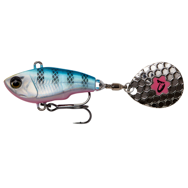 SAVAGE DEAR Fat Tail Spin 8,0 cm Blue Silver Pink