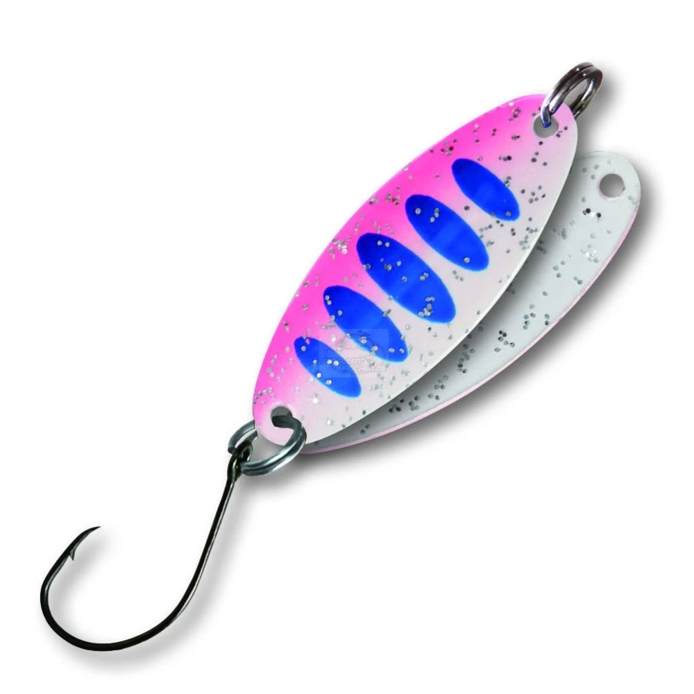 Trout Spoon No.XI Einzelhaken 3,5 cm 2,0g blau-weiss-pink/weiss-glitter
