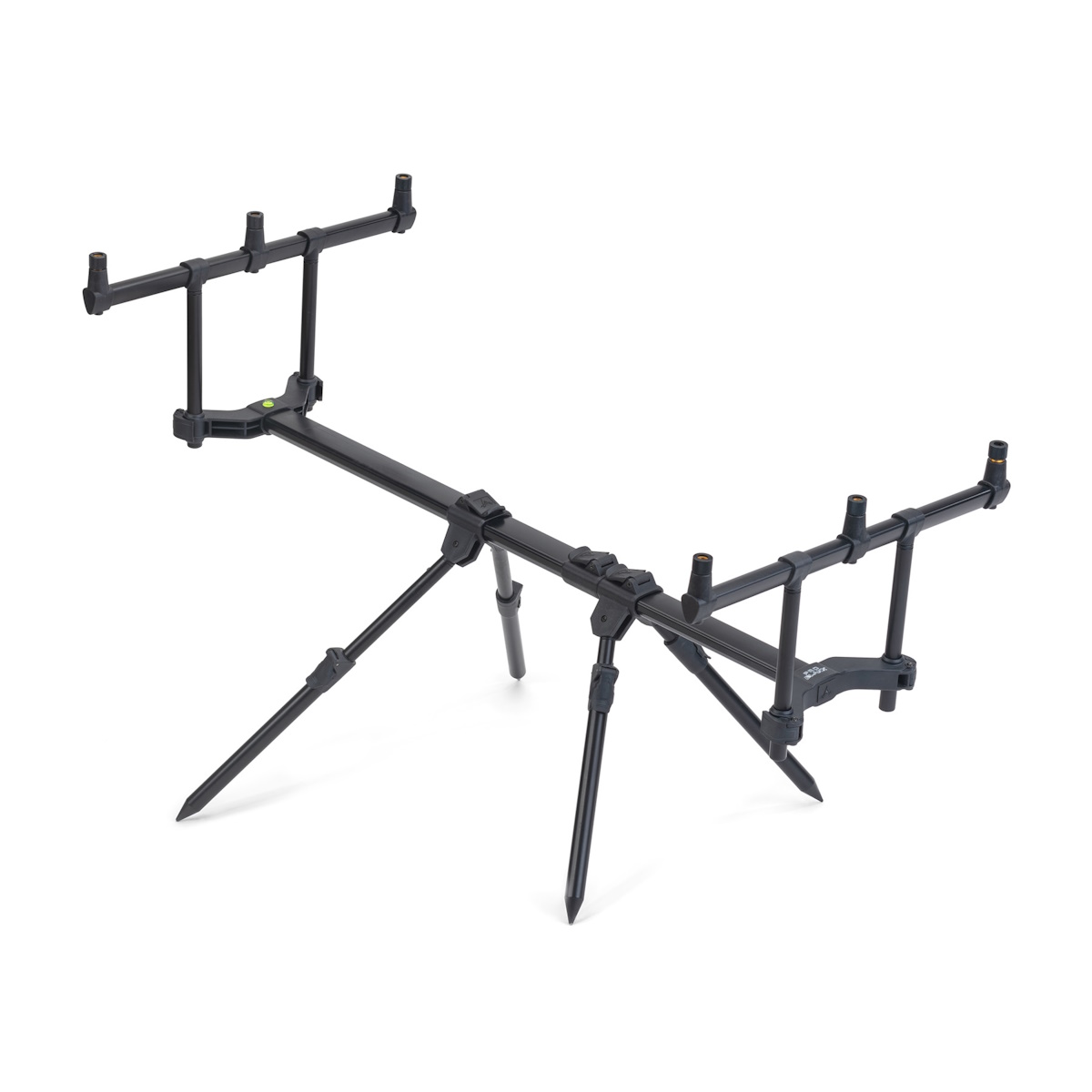 ANACONDA BLAXX PRO Pod Stand: Schwarzer, stabiler Unterbau mit ausziehbaren Beinen (65–100 cm), 2x 3er Buzzer Bar, klappbare Beinposition, Transporttasche inklusive, ca. 1,4 kg, ideal für jedes Terrain