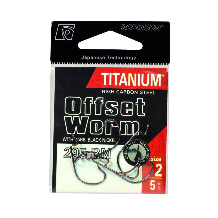 Lose Titanium Offset-Worm Haken 1/0