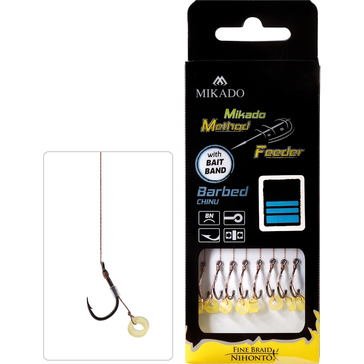 MIKADO Method Feeder Bait Band Braid Rig 10cm 8/ 0,14mm