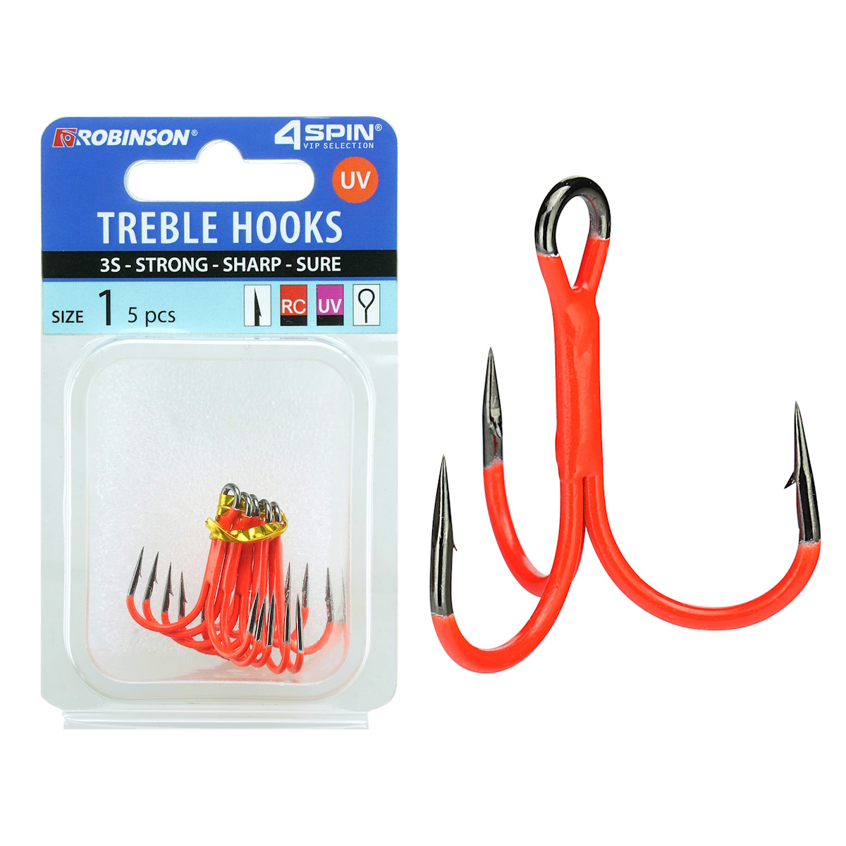 Robinson Lose Drillingshaken Fluo Red, 3S, UV-aktiv, 5 Stk