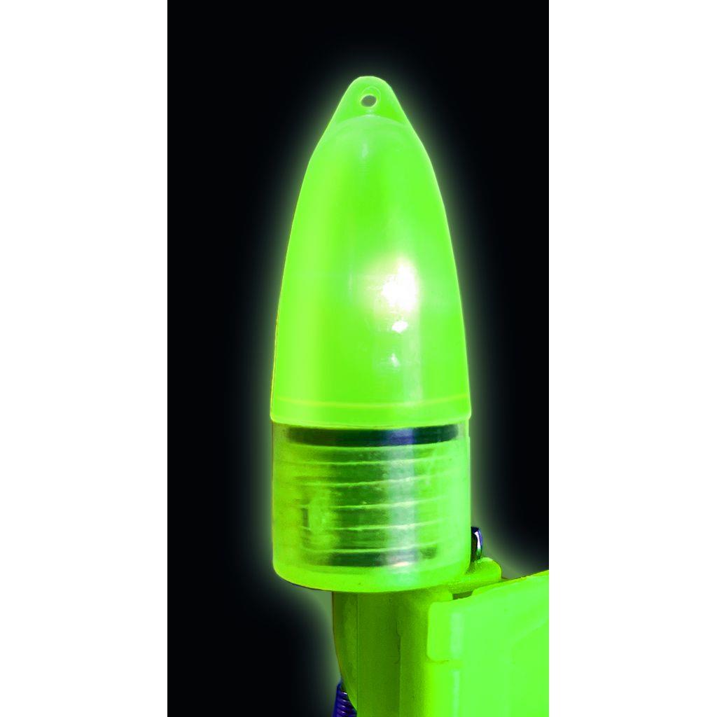 Grüne LED-Aalglocke, 2 Stk, inkl. Batterien, für Ruten