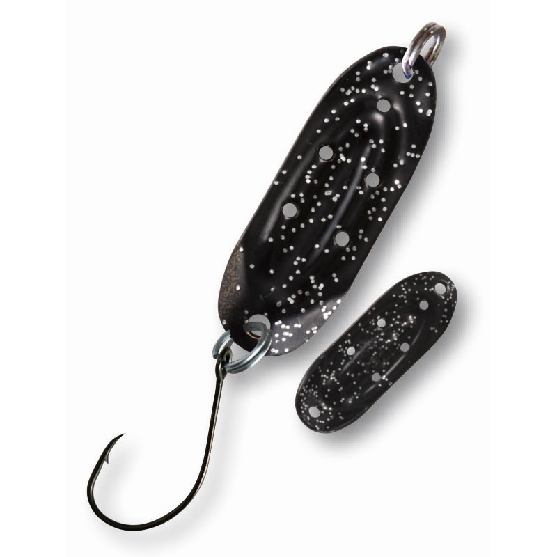 Trout Spoon No.IX Einzelhaken 3,0 cm 2,4g schwarz-glitter/schwarz-glitter