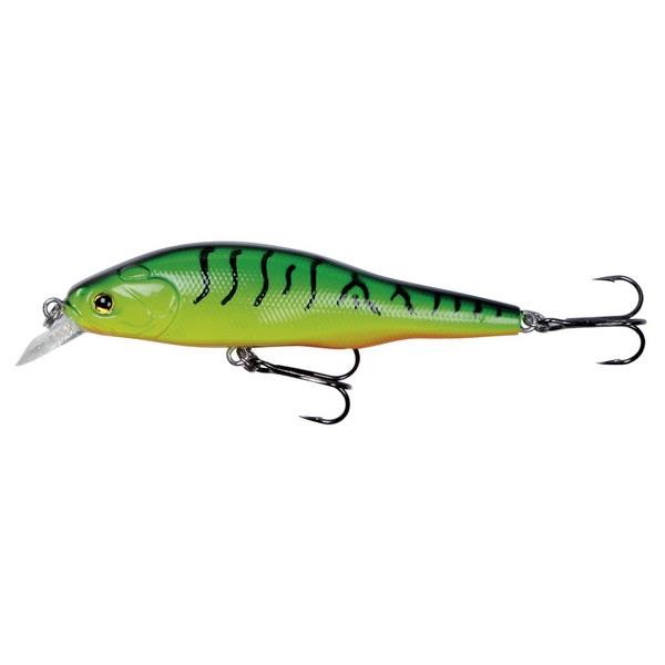 Schwimmender Köder Wobbler Humper, 8 cm, grün mit Streifen