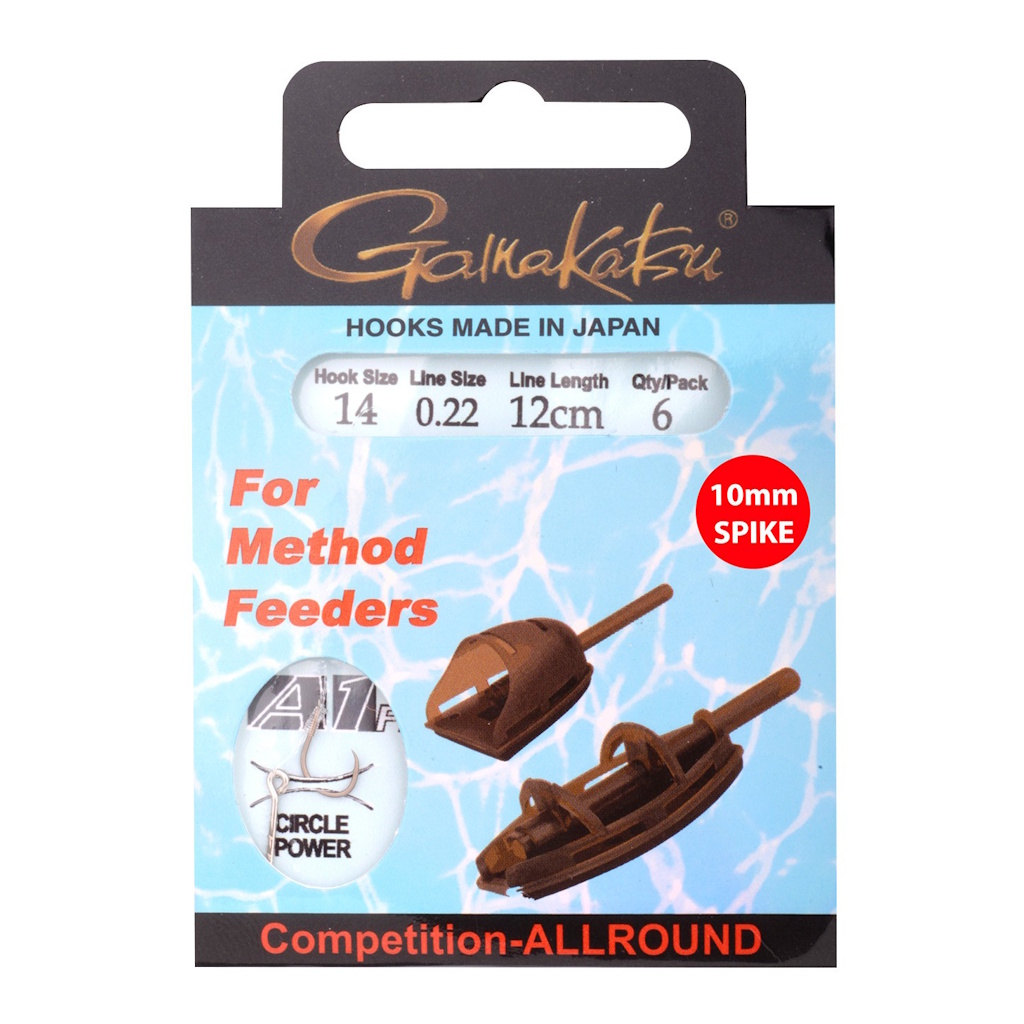 GAMAKATSU Method Feeder Spike Haken 12 cm, bronze, 6er Pack