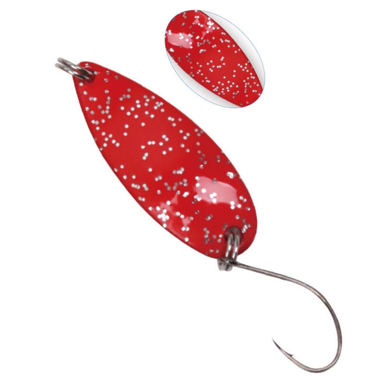 Trout Spoon No.IV Einzelhaken 2,8 cm 1,9g  rot-glitter/rot-glitter
