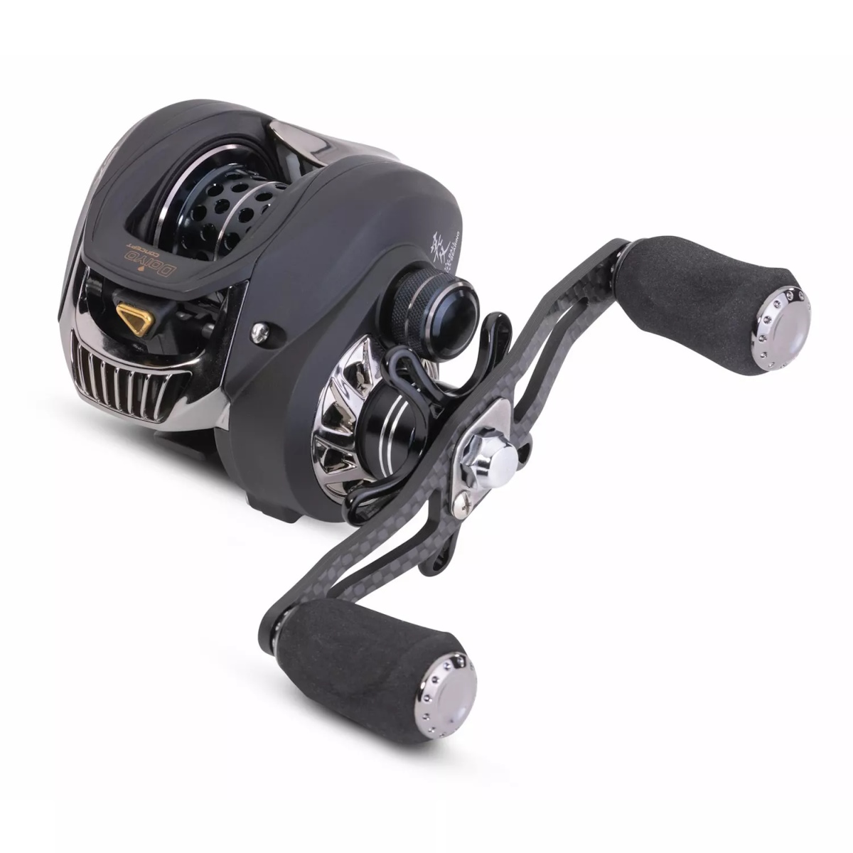 Iron Claw DOIYO Goza CX Baitcastrolle LH (Linkshandmodell) mit 9+1 Kugellager, flacher Aluminium-Spule, 100 % Carbon-Kurbel, High-Speed-Übersetzung 7,1:1, Fliehkraft-Magnet-Bremse, EVA-Kurbelknauf, Schnurkapazität 0,20 mm/105 m