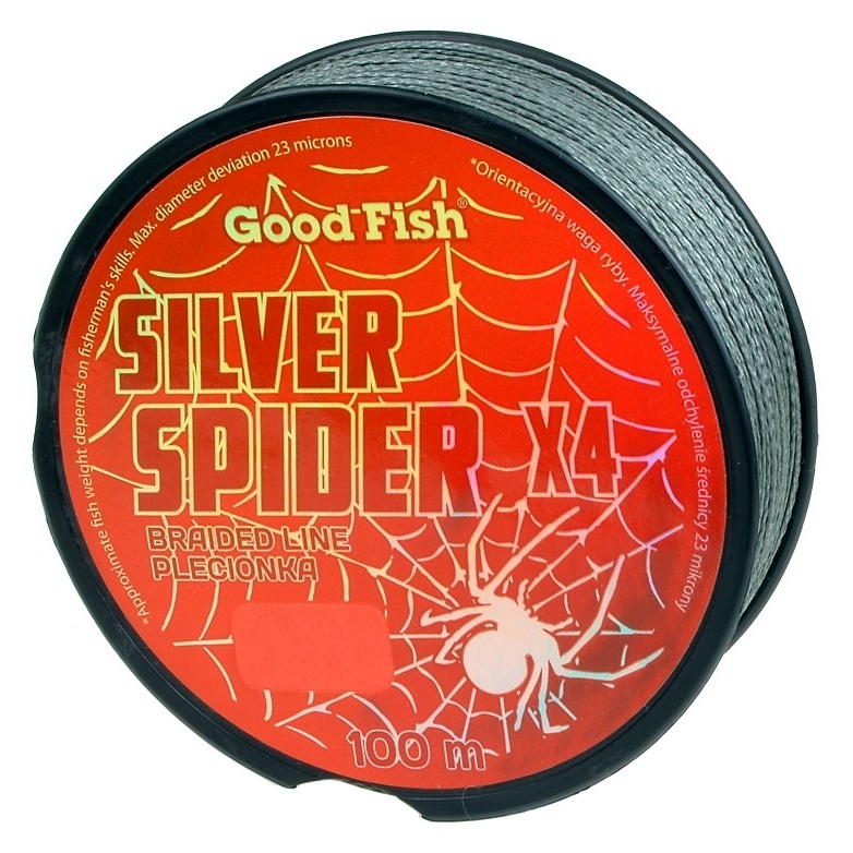 Geflochtene Schnur Silver Spider 100m, 0,08 mm