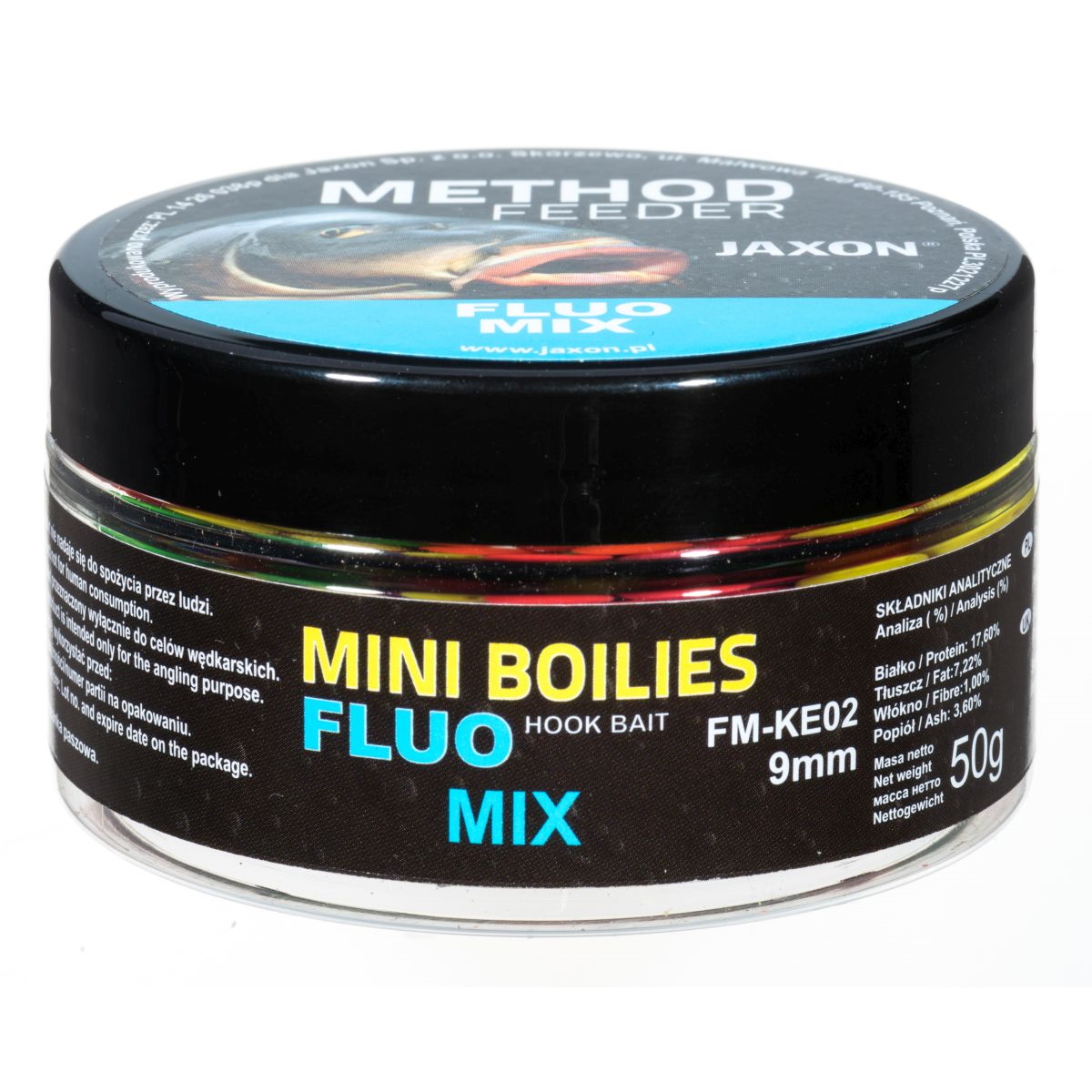 JAXON Method Feeder Fluo Mini Boilies Mix 9 mm JAXON Method Feeder Fluo Mini Boilies Mix 9 mm