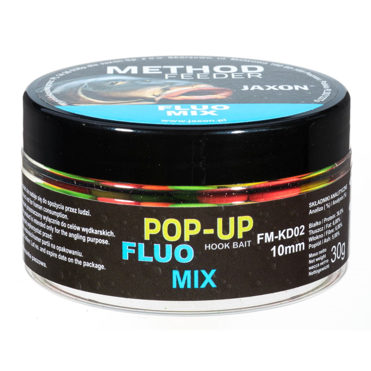 JAXON  Method Feeder Pop Up Fluo Mini Boilies Mix 10 mm JAXON  Method Feeder Pop Up Fluo Mini Boilies Mix 10 mm