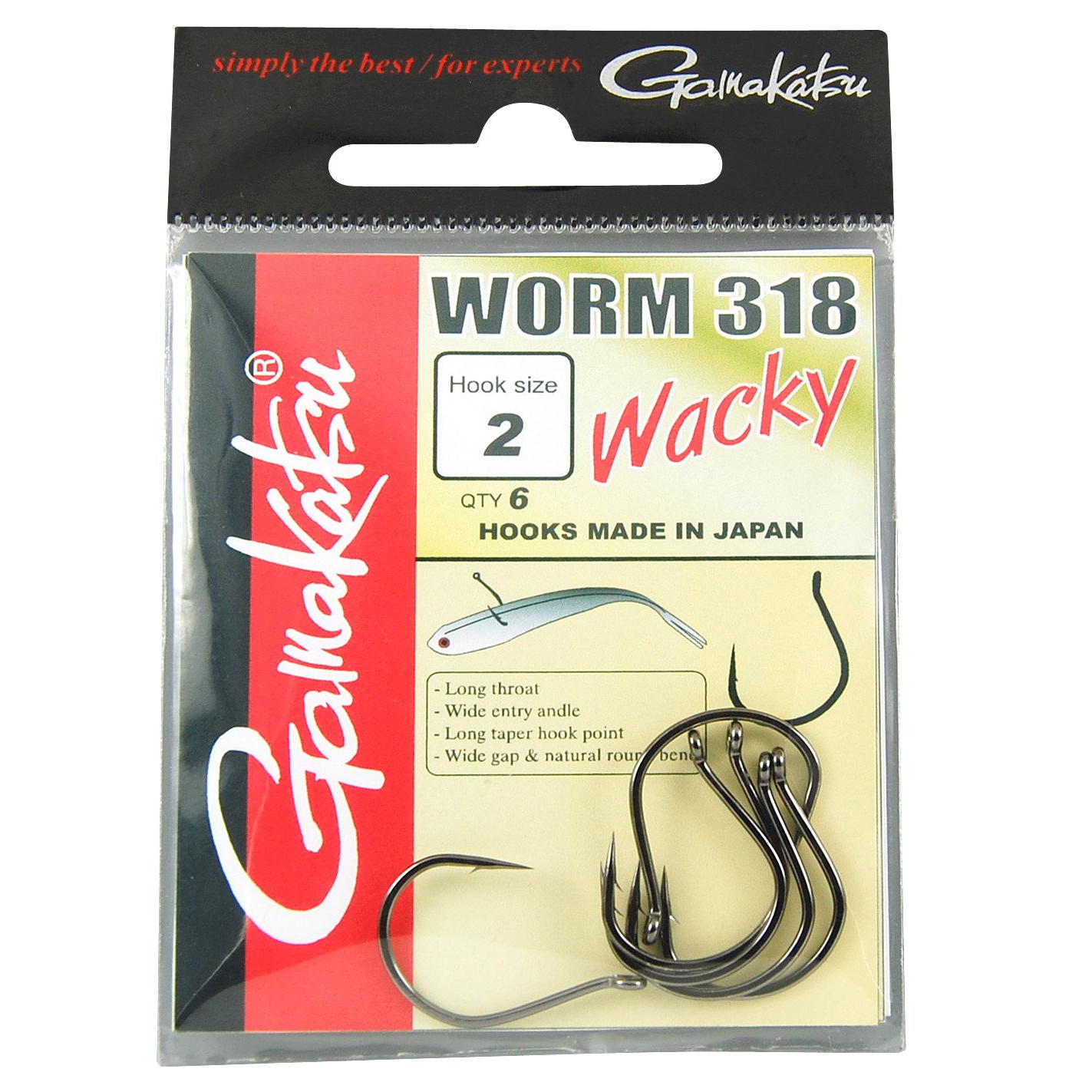 GAMAKATSU Haken Worm 318  Wacky Black 1/0