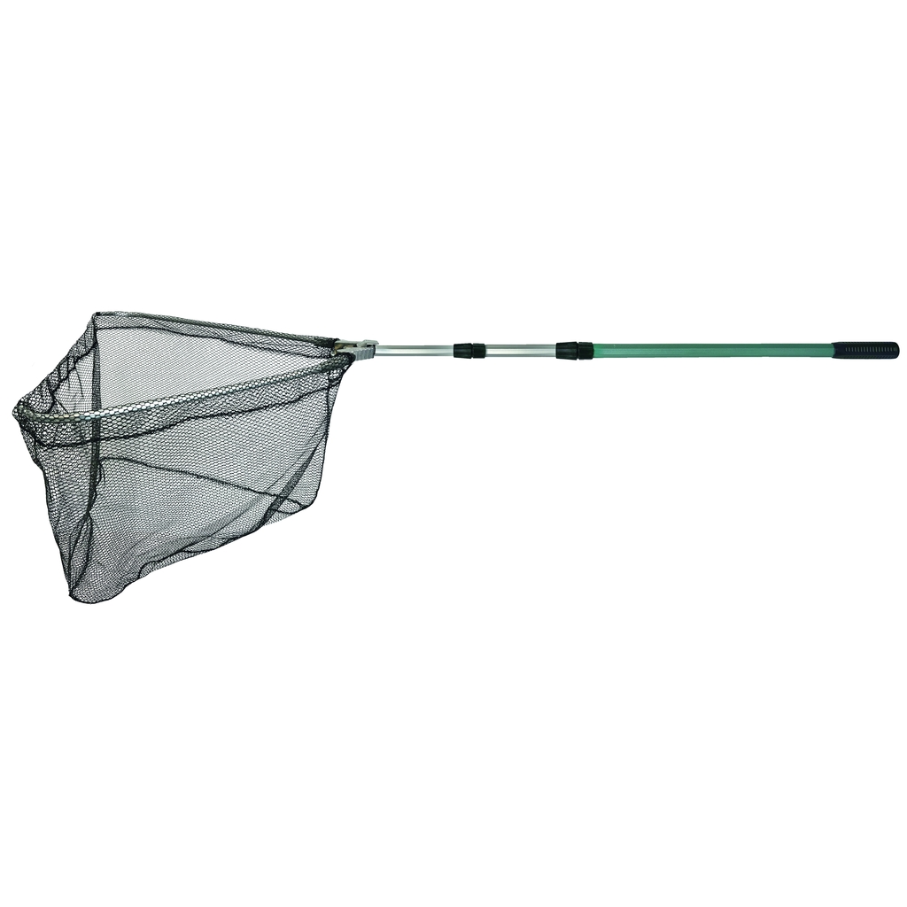Unterfangkescher von JENZI, gummiertes Netz, 2,35 m, 3-teilig, Bügel 60x60 cm, Maschenweite 6 mm, Transportlänge 84 cm – ideal für unterwegs