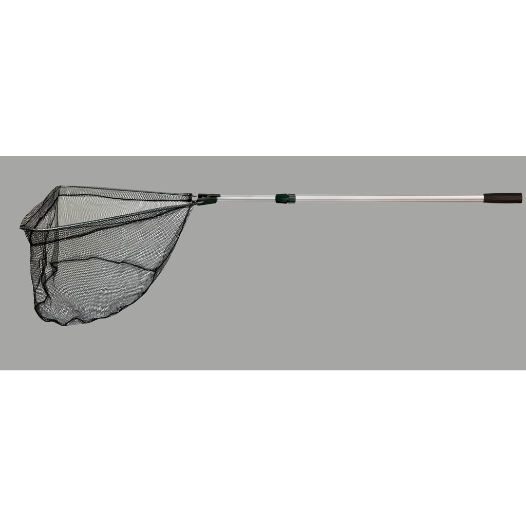 Gummierter Unterfangkescher von JENZI, 2-teilig, Länge 2,10 m, Netzgröße 40×35 cm, Masche 6 mm, mit stabilem Metallbügel und Teleskopstab – kompakt, fischschonend