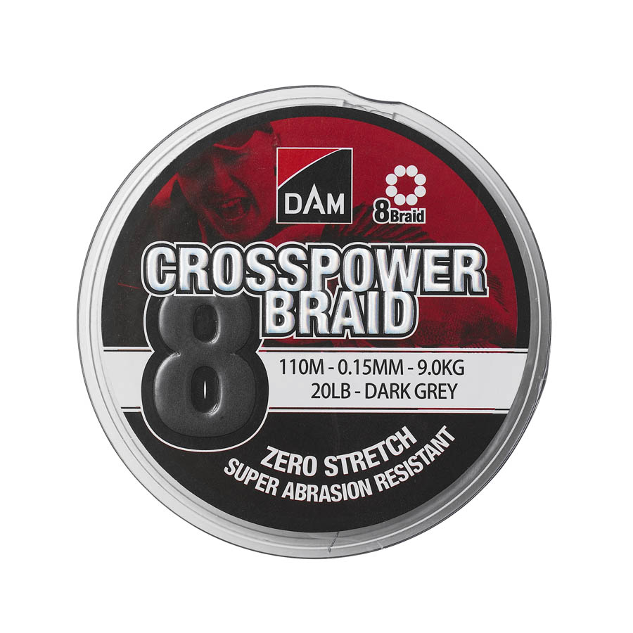 DAM Crosspower 8-Braid Dark Grey 150 m 0,20 mm / 12,6 kg