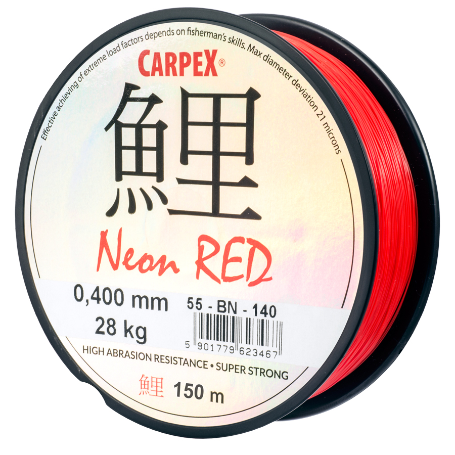 Carpex Neon Red 150m 0,28 mm / 16 kg