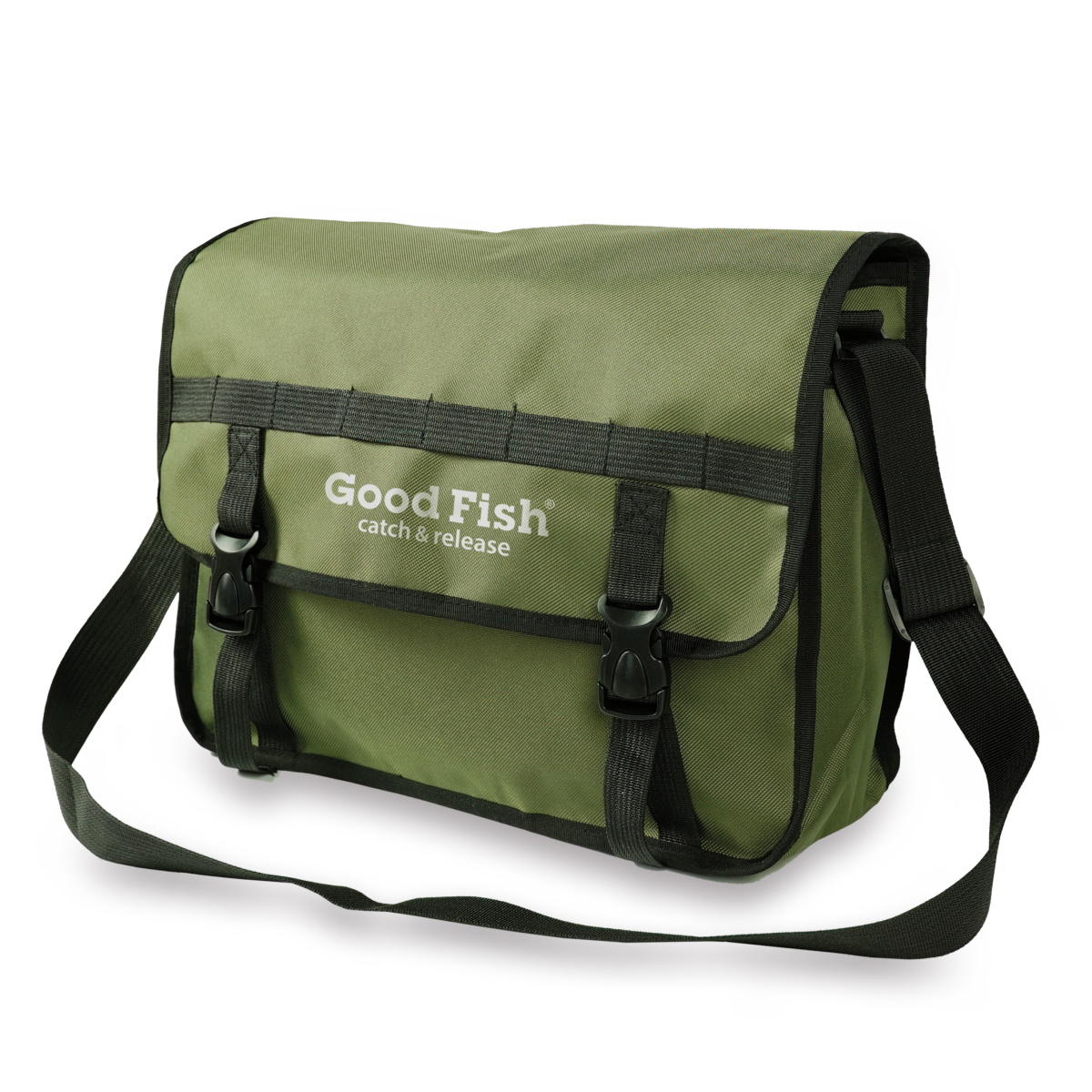 ROBINSON Tackle Bag 40 x 12 x 30 cm aus 600D Polyester, wasserabweisendes Coating, Honeycomb-Optik, kompaktes Tacklebag mit Traggurt, Schnappverschlüssen und Gepolstertem Innenfach