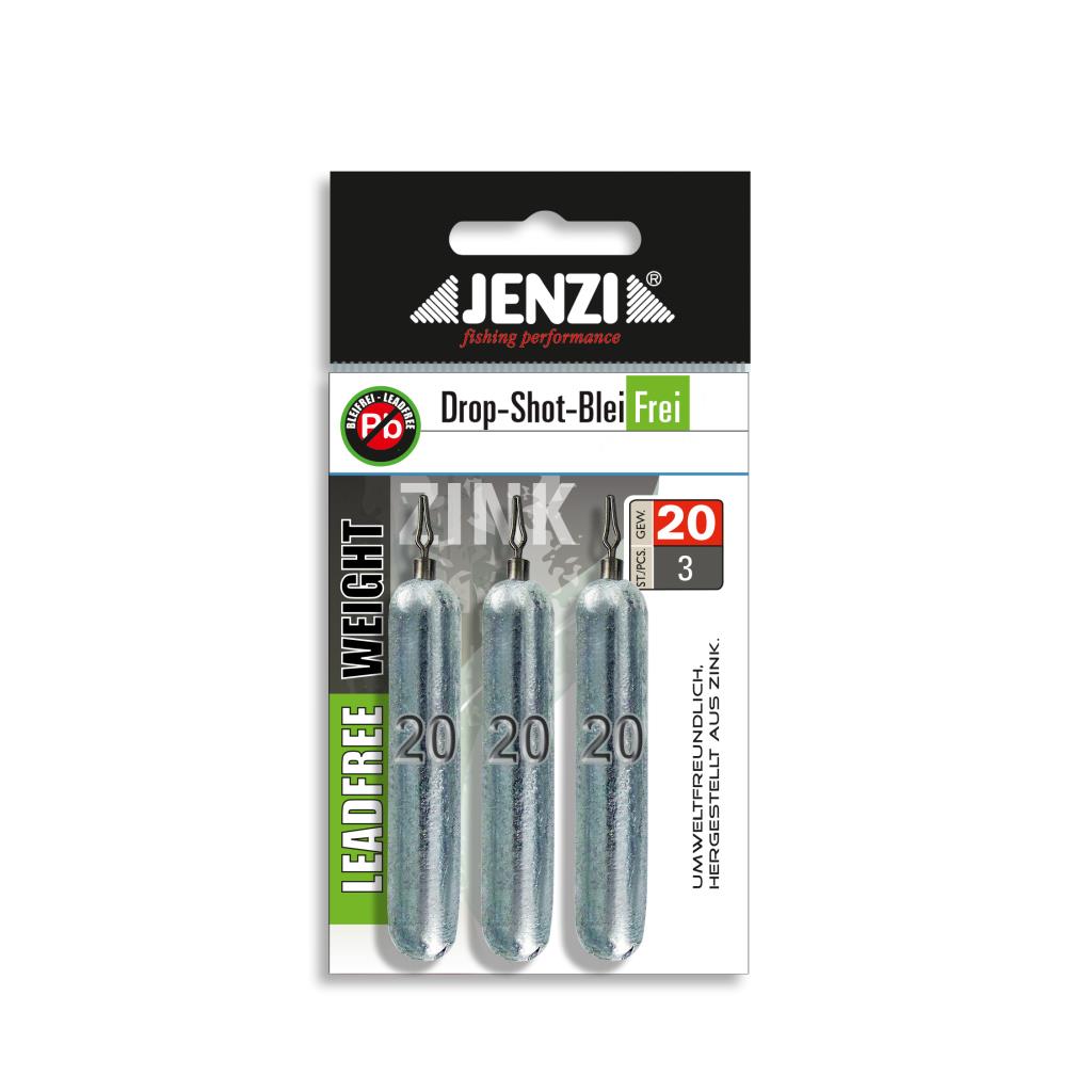 JENZI Blei-Frei Drop-Shot 20 g, 3 Stück – Zinkgewichte