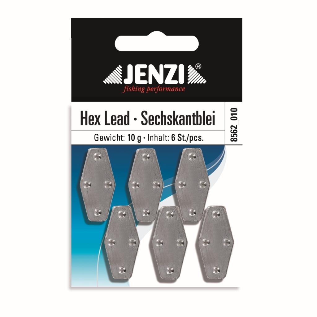 Grundblei 10 g, 6 Stk – flaches Blei für Grundangeln JENZI