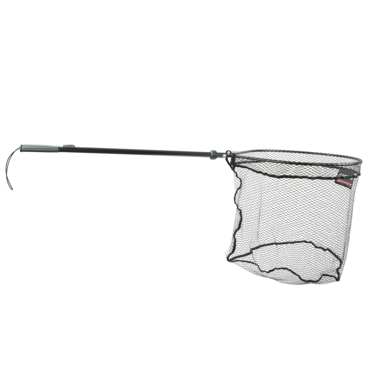 ROBINSON Raubfisch Kescher 52 cm x 45 cm, Länge 1,1 m, schnell aufklappbar, gummiertes Netz, Mitführungsschlaufe am Griff