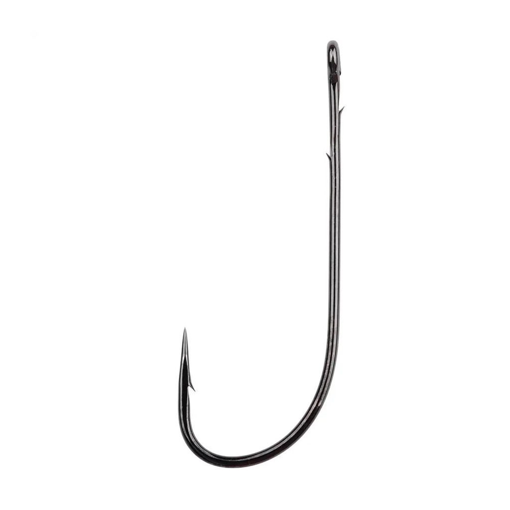 GAMAKATSU Worm Haken 36 Black 1/0 mit Ohr, 6 Stück