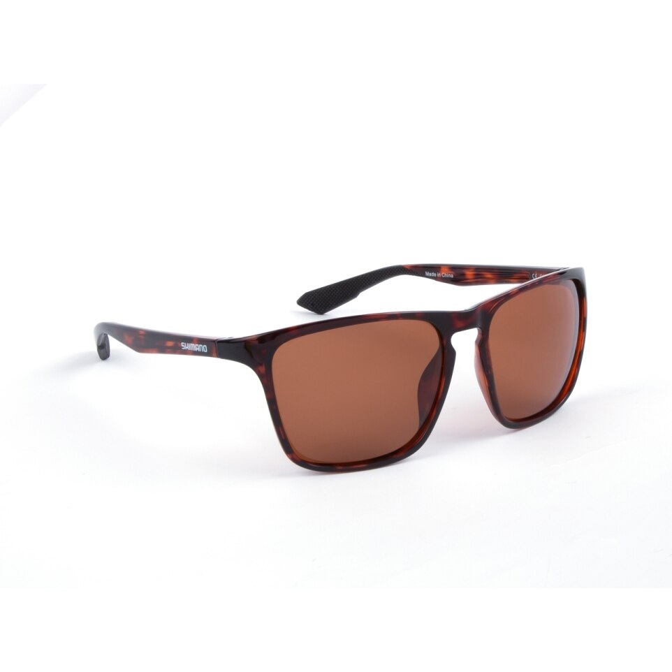 SHIMANO Ultegra Sonnenbrille in Tortoishell mit kupferfarbenen Linsen, polarisiert (TAC, 1 mm), matt schwarzer Grilamid TR90 Rahmen, rutschfeste, anti-allergische Bügel