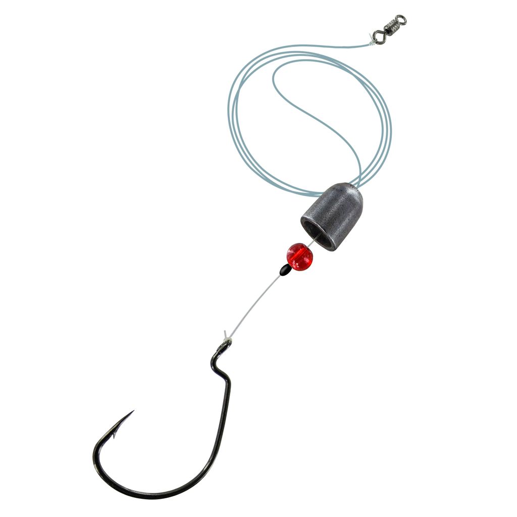 Fluorocarbon Texas-Rig with Offset Hook 6 kg Gr. 2/0