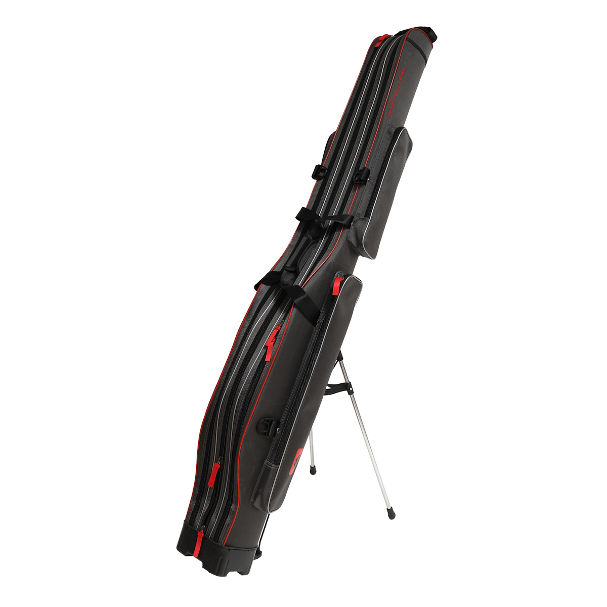 Mikado Rutenfutteral - 3 Fächer 140cm - Versteift - Grau - mit Standbein 150 cm
