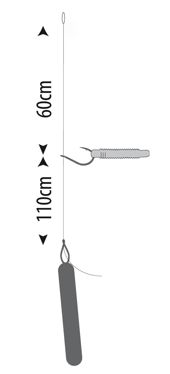 GAMAKATSU Drop Shot Rig 170 cm Worm39 Haken 1/0,31mm