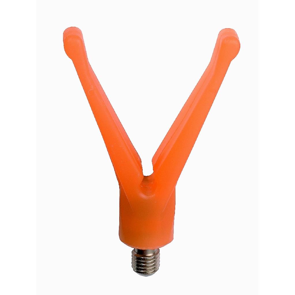 JENZI V Luminous Rutenauflage mit Messing-Gewinde in V-Form, orange, selbstleuchtend, hochwertige Ausführung