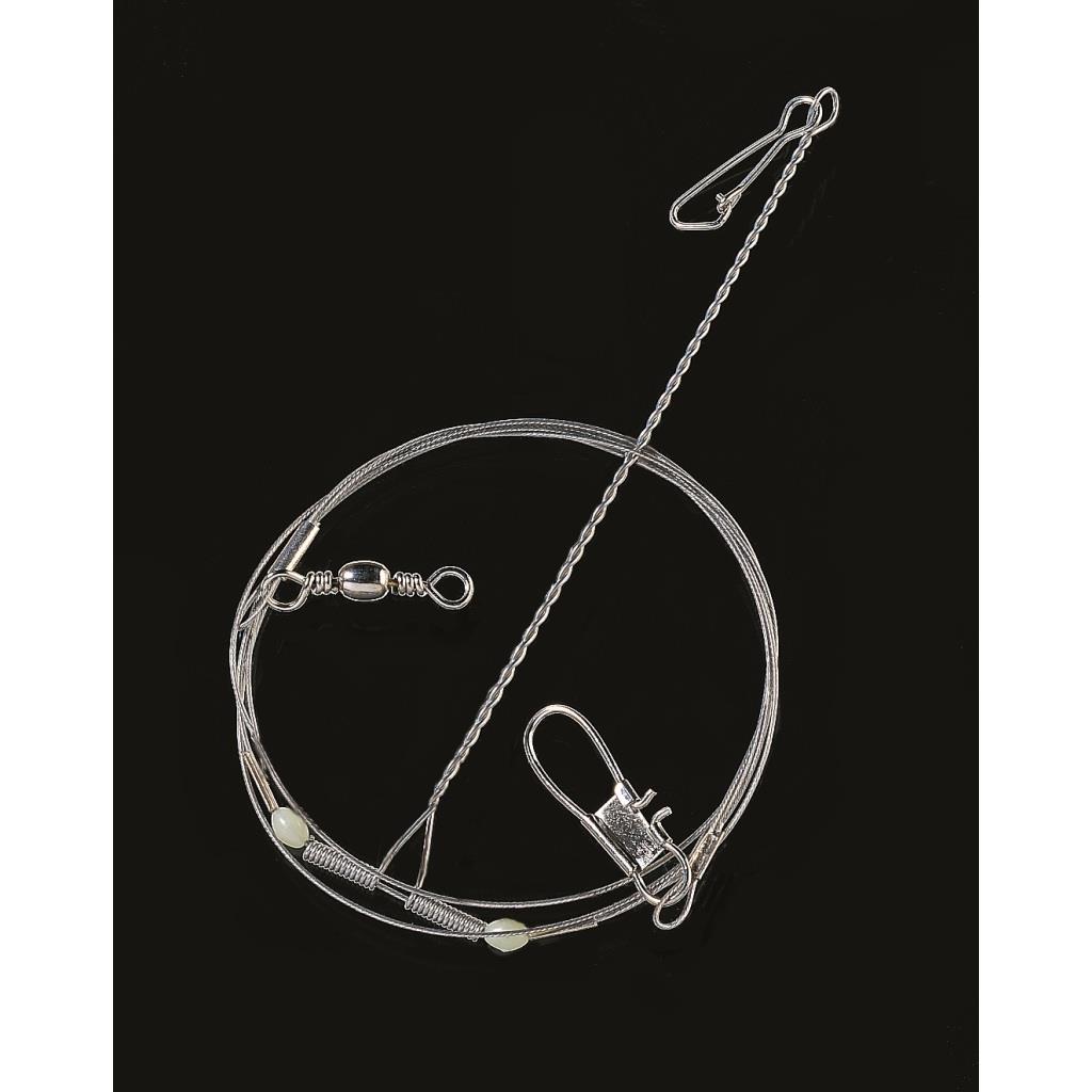 Metallarm 1 Arm: Meerespaternoster aus Edelstahl, Hauptschnur 90 cm, Seitenarme 12 cm, 1 Arm, korrosionsfest, zum Einhängen von Sprengern, Jigs oder Beifänger, ohne Haken (JENZI)