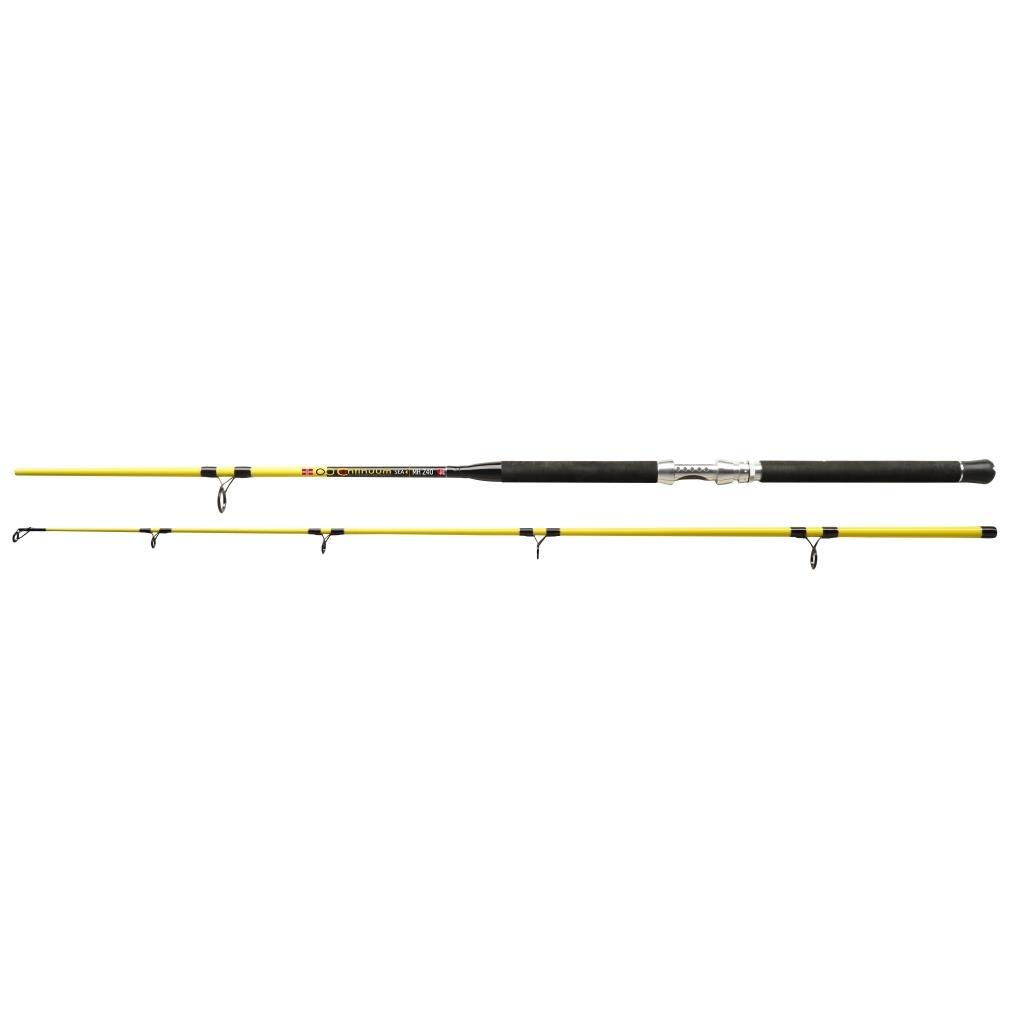 DEGA Continuum Sea MH 240 Bootsrute, 2,40 m, Wurfgewicht 100–400 g, CCX-Fiberglas-Blank, rutschfester EVA-Griff, starke Beringung, gefühlvolle Spitzenaktion, geringes Eigengewicht, Metall-Rollenhalter, Gambal Abschlusskappe